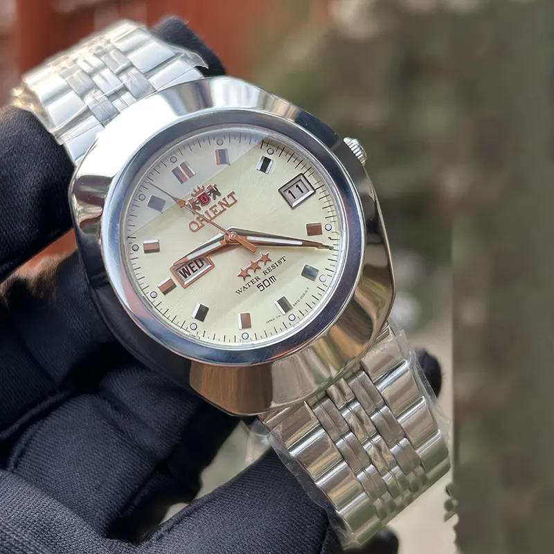 Orient NOS Diastar Cream Dial Men's Watch- SEM70002CG